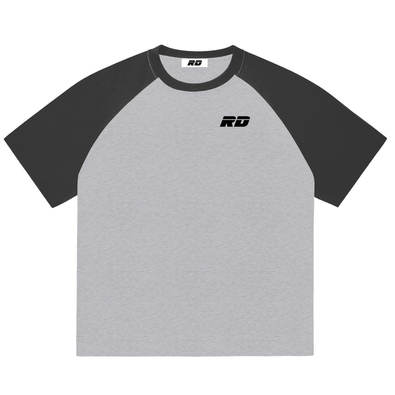 Color-Blocked Raglan Sleeve T-Shirt Grey/Black