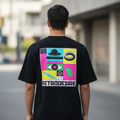 man posing in street wearing black tshirt