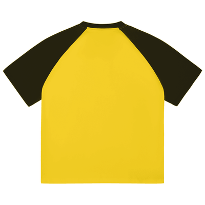 Color-Blocked Raglan Sleeve T-Shirt Black/Yellow