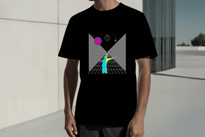 Mens organic cotton 'Space shapes' t-shirt - RetroDesire