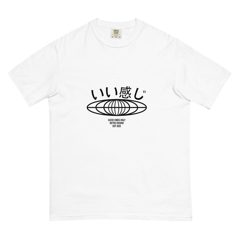 a white tshirt with a black logo on a white background